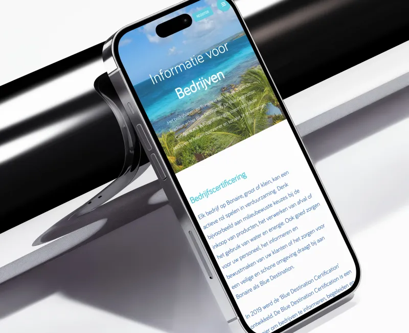Detail van de website voor KVK Bonaire, afbeelding 2