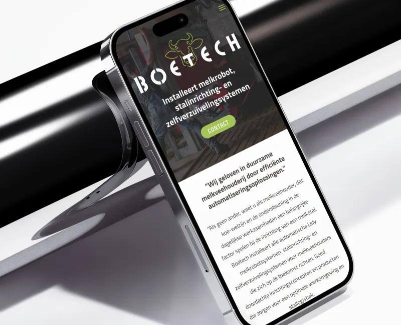 Detail van de website voor Boetech, afbeelding 1