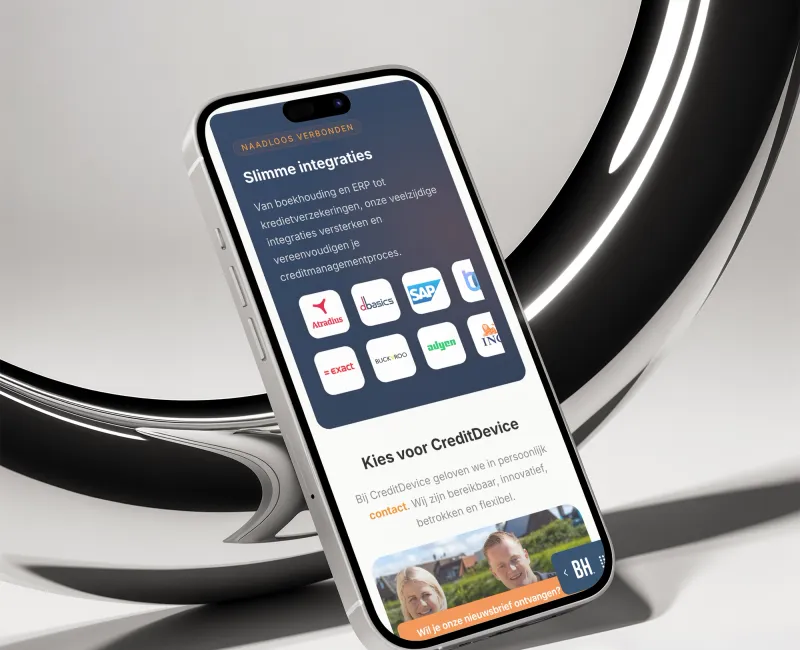 Detail van de website voor CreditDevice, afbeelding 2