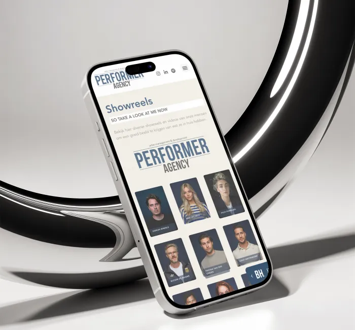 WordPress website met artiestenprofielen voor Performer Agency